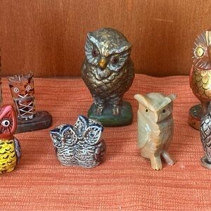 Colorful Owl Figurine Collection